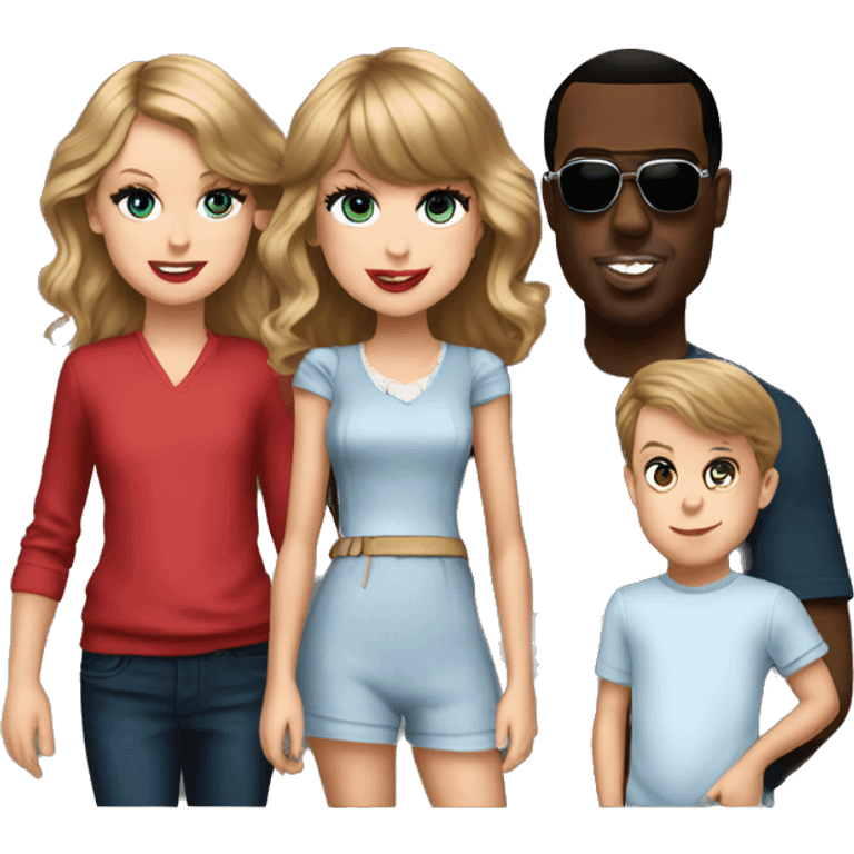 taylor swift and p.diddy with kids emoji