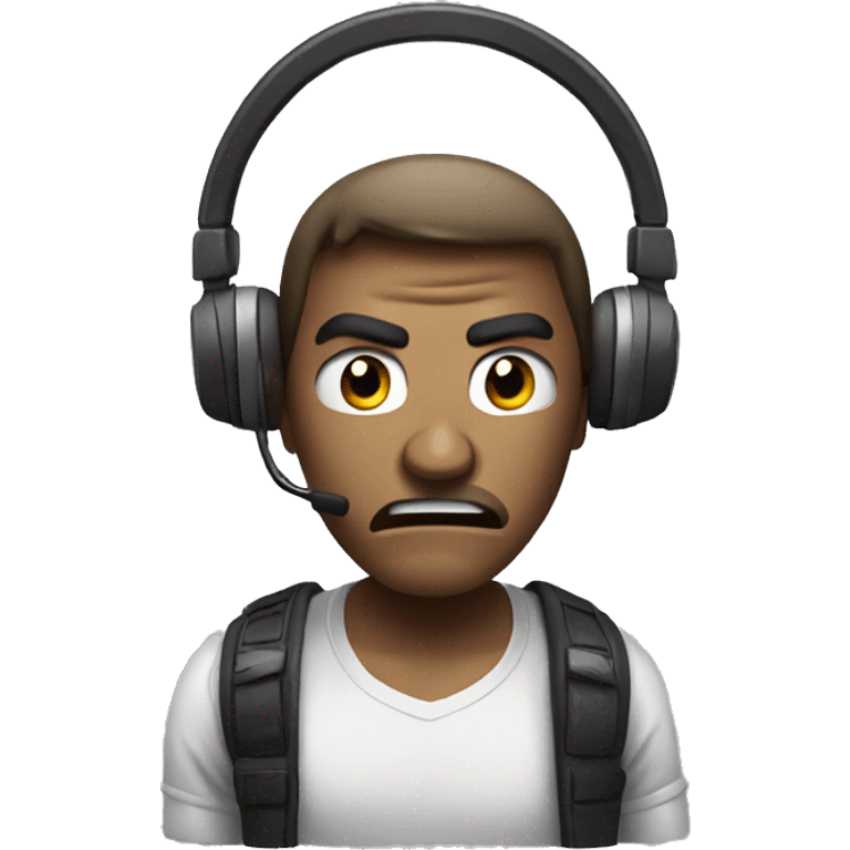 Angry guy with gaming headset emoji