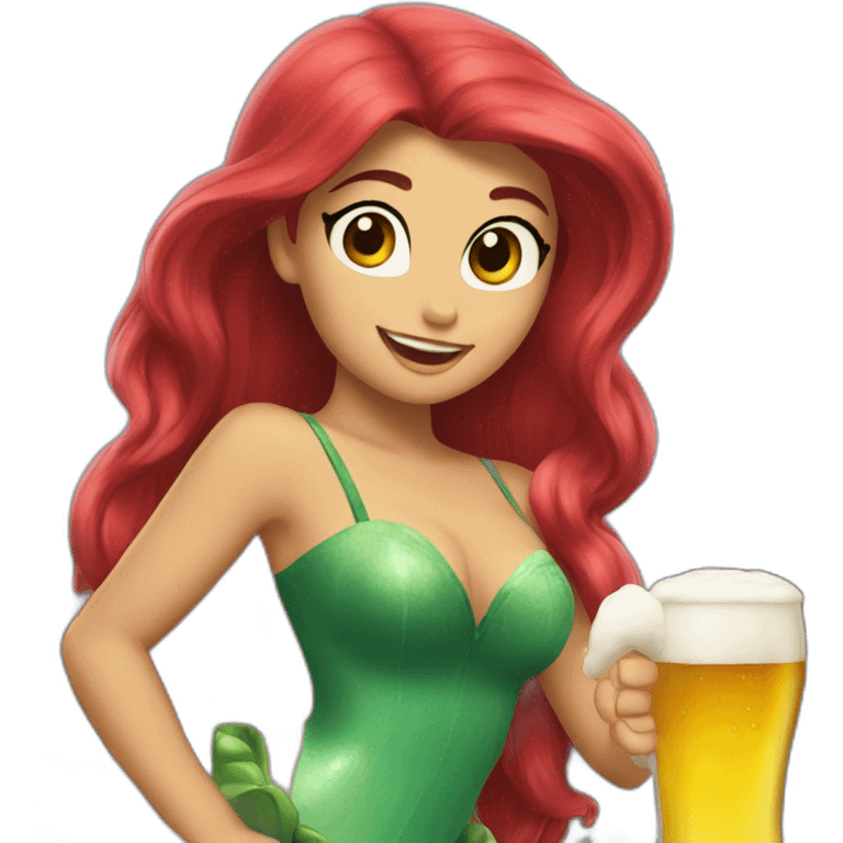 ariel with a beer emoji