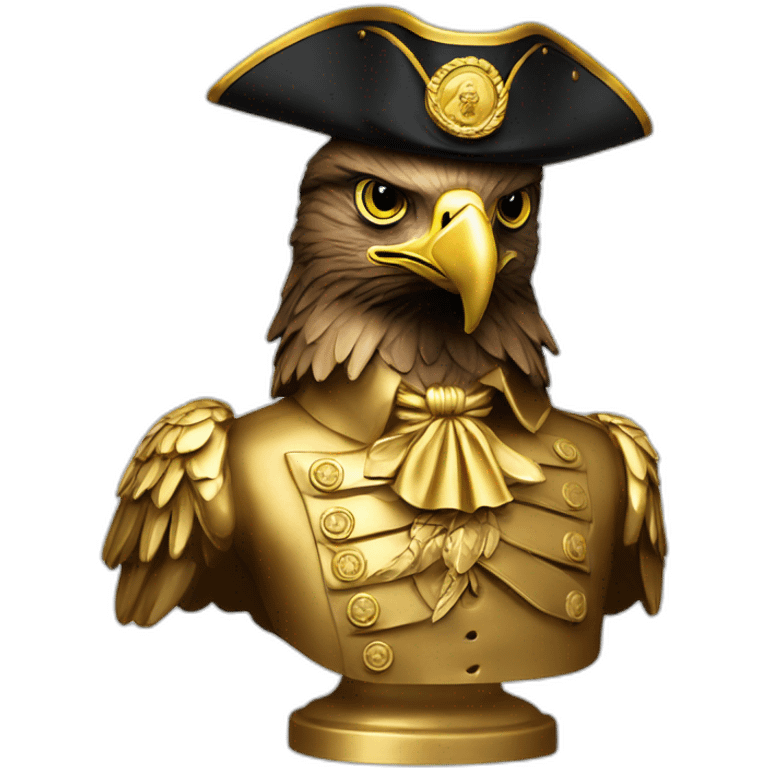 statue golden eagle with napoleon tricorne hat emoji