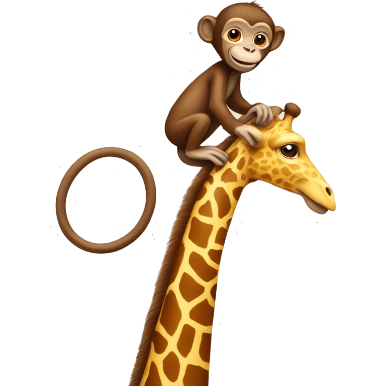 Monkey riding giraffe emoji