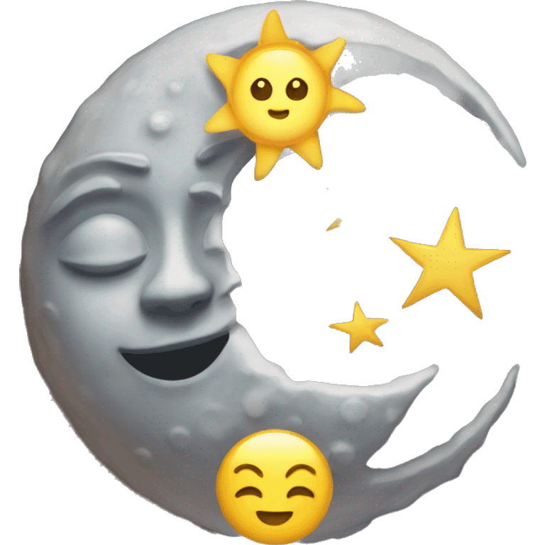 moon and sun together  emoji