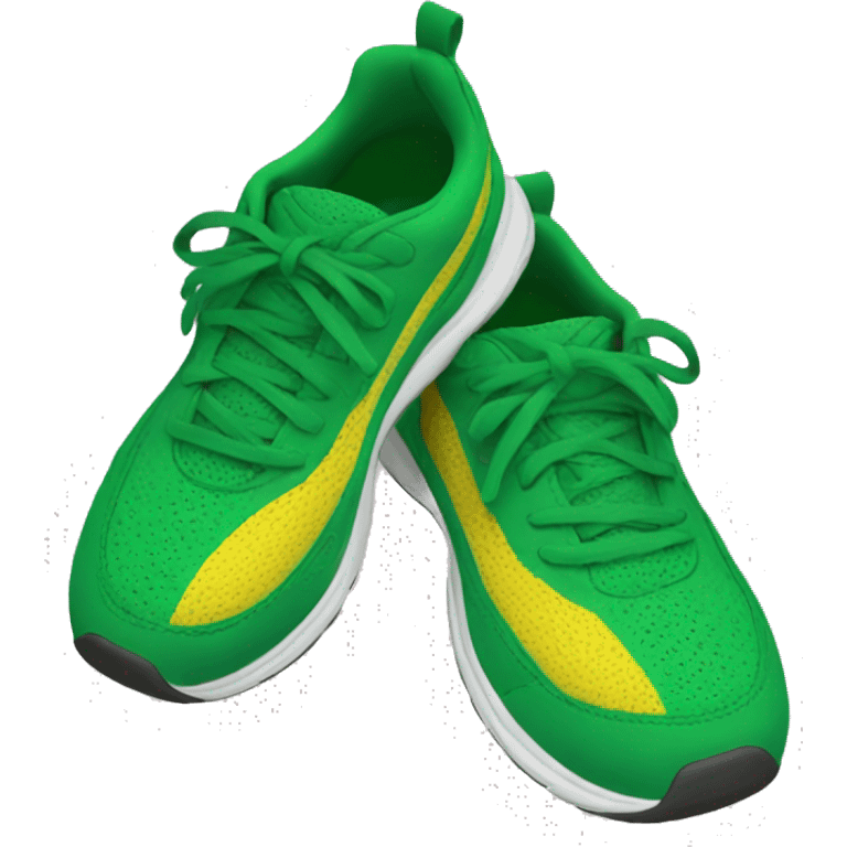 Yellow Running shoes with Green bottom emoji