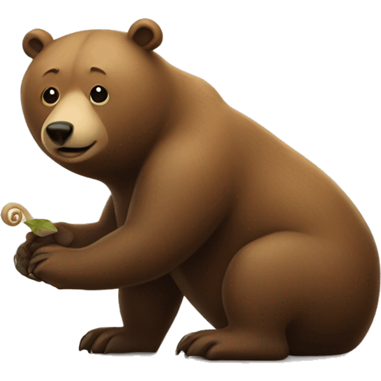 The bear and the snail emoji