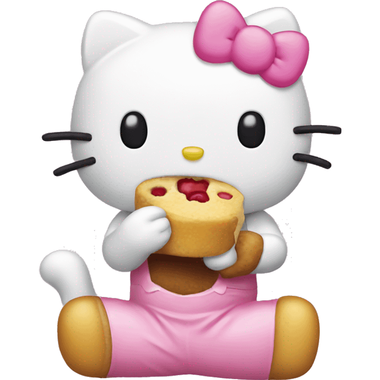 Hello kitty eating  emoji