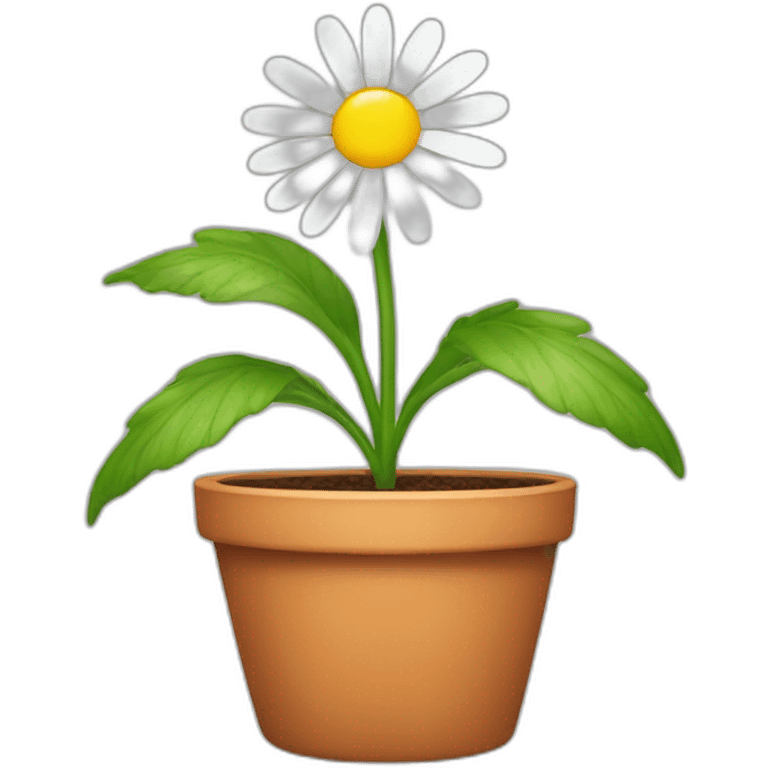 Daisy flower in a pot emoji