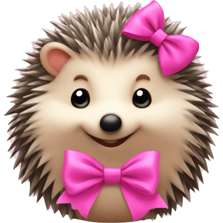 hedgehog with a pink bow emoji