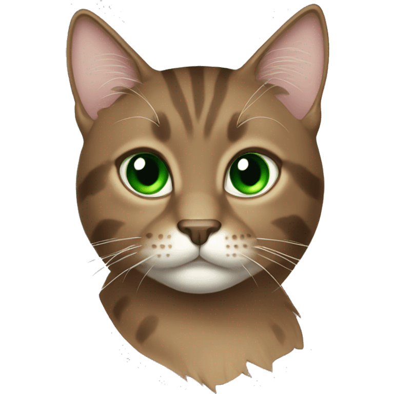 Brown Maine coin cat green eyes emoji