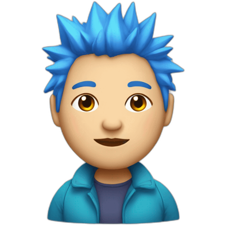 Older fat lesbian Chilean very short spiky bright blue hair emoji