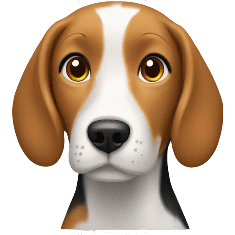 Beagle heureux avec une femme qui a les cheveux courts blancs  emoji