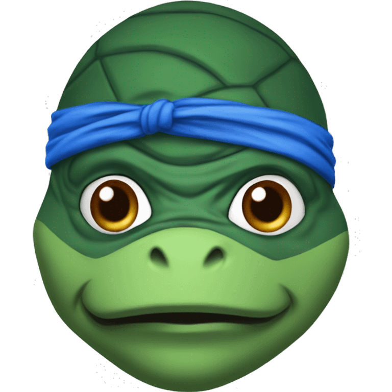 Teenage mutant ninja turtle head with blue bandana emoji