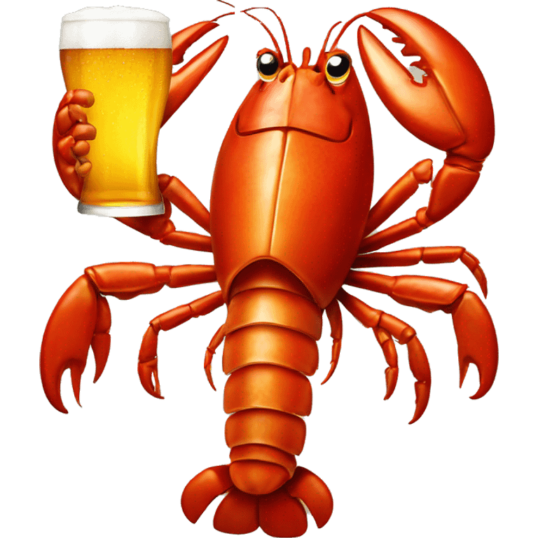 Lobster drinking beer emoji