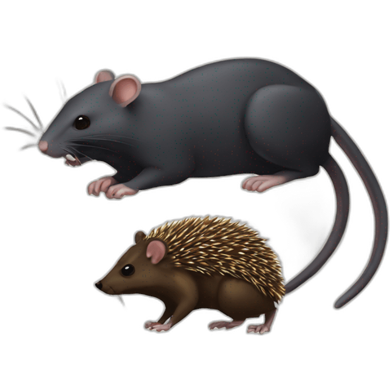 Black rat eat a hedgehog emoji