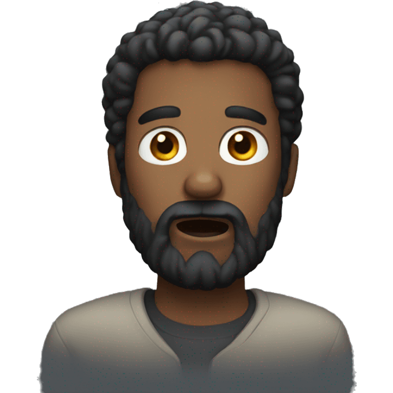 man with beard black scared emoji