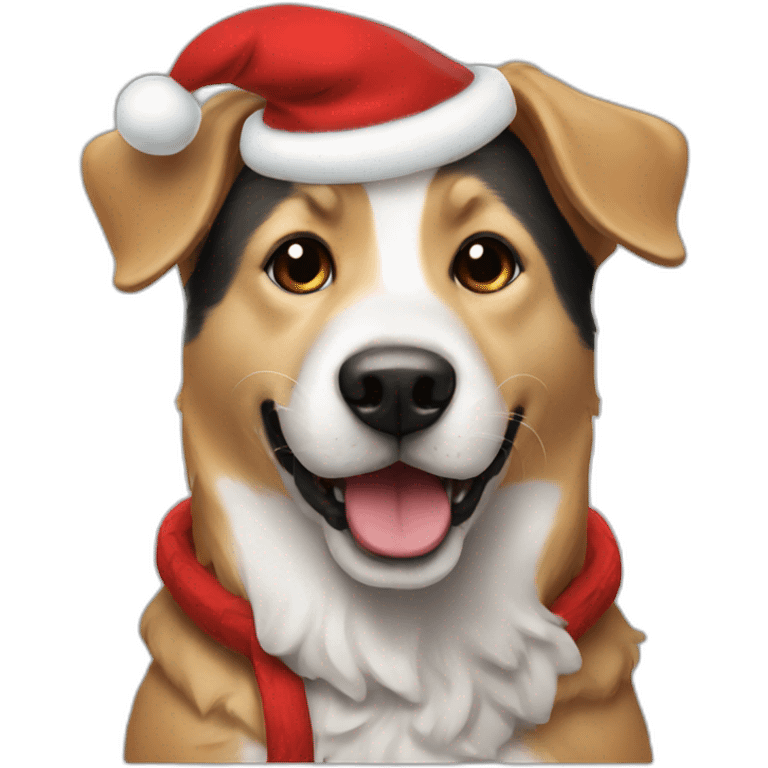 Merry Christmas with dog emoji