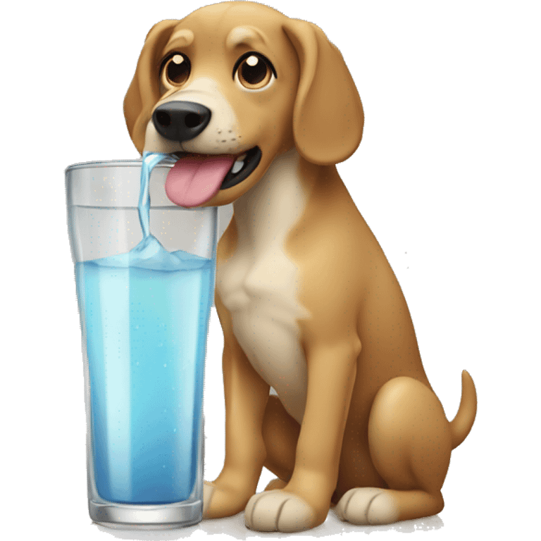 dog drinking out of a glas emoji