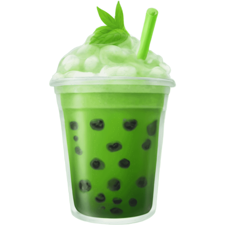 Iced matcha boba emoji