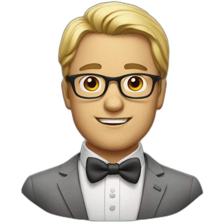 man with glasses and bowtie emoji