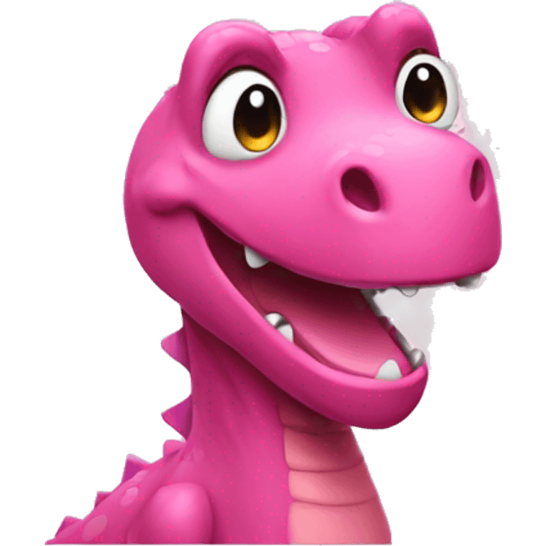 Happy pink dinosaur  emoji