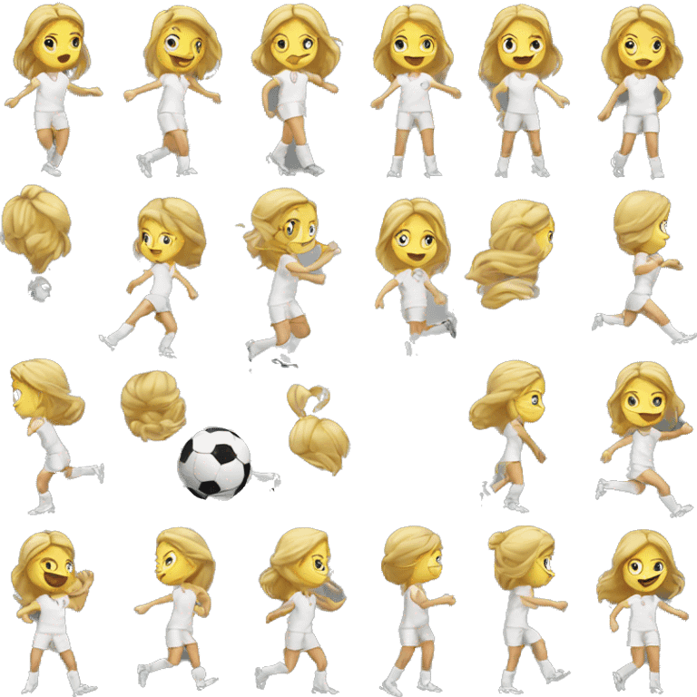 blond woman doing soccer tricks emoji