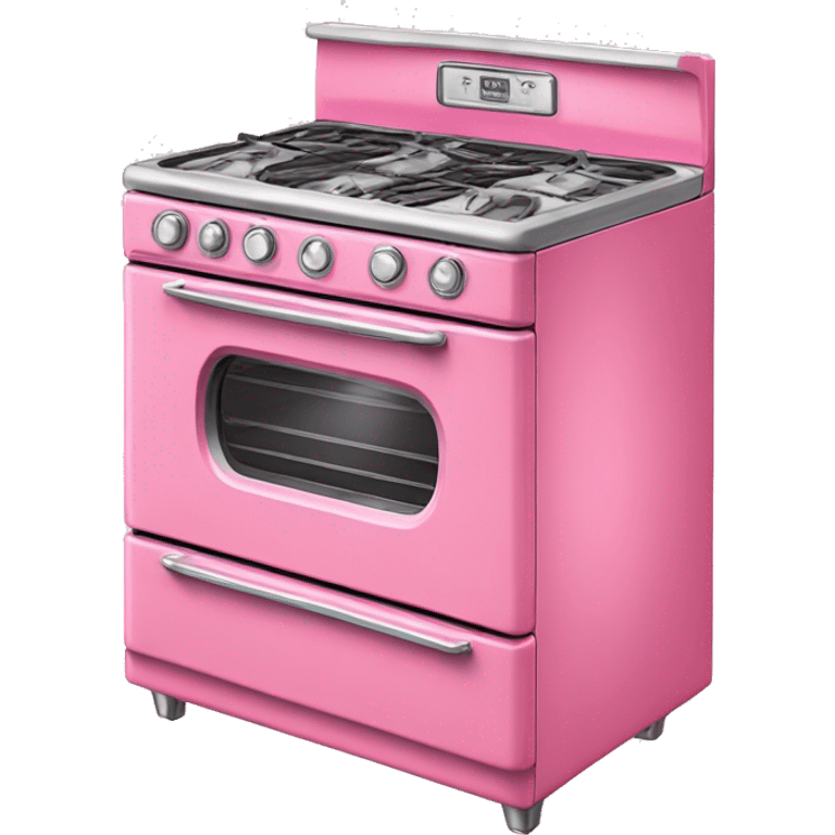 Realistic bubblegum pink vintage oven emoji