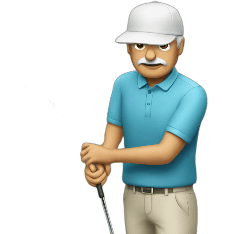 Un vieux qui fait du golf emoji