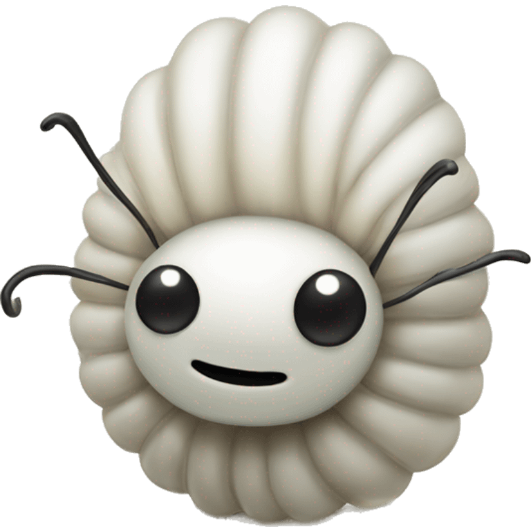 White beetle grub with a small black head emoji