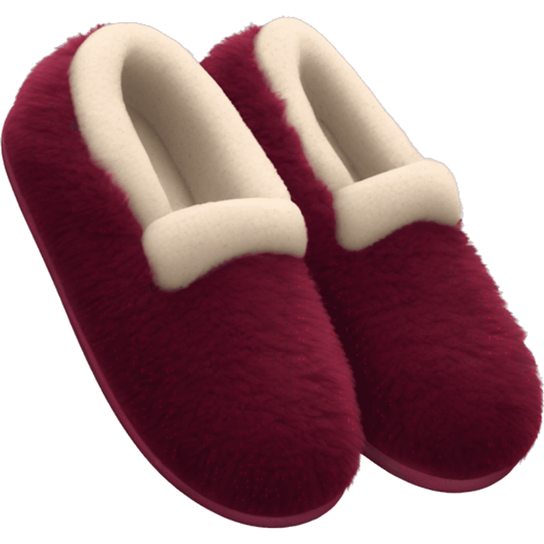 Burgundy fluffy slippers emoji