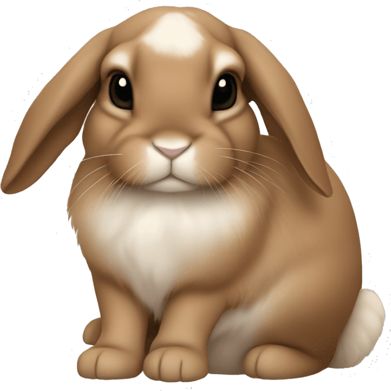 Holland lop brown bunny laying down emoji