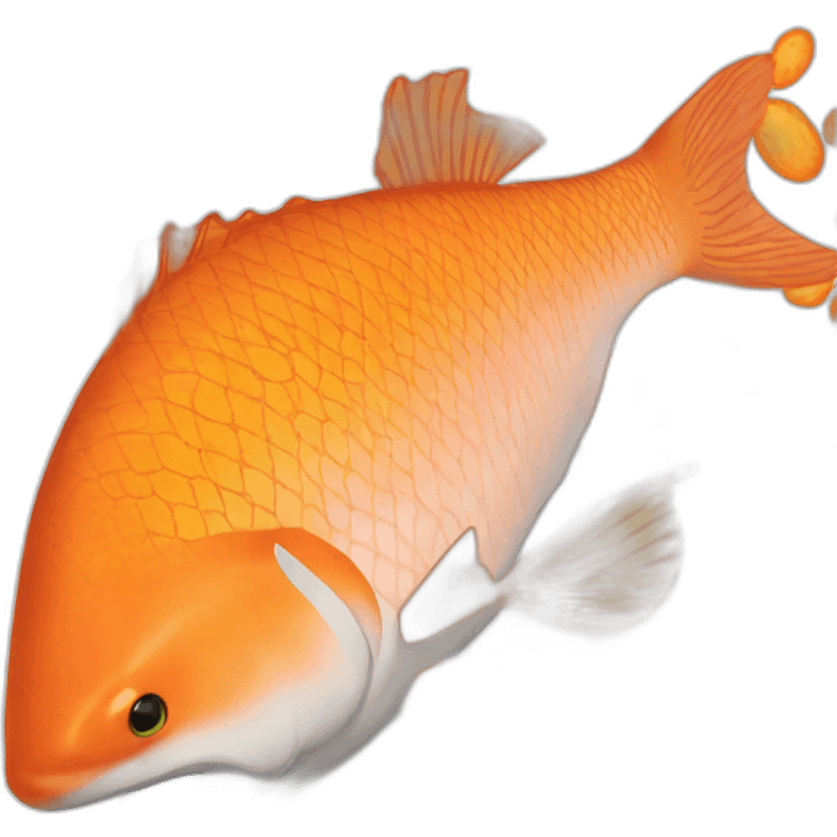 A robotic orange salmon emoji