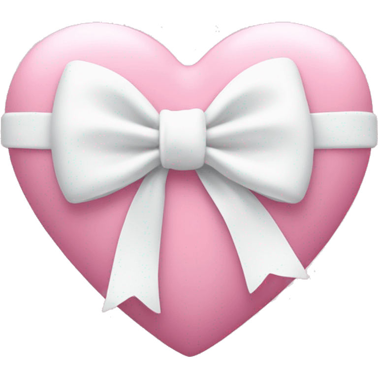 Pastell pink Heart with white bow emoji