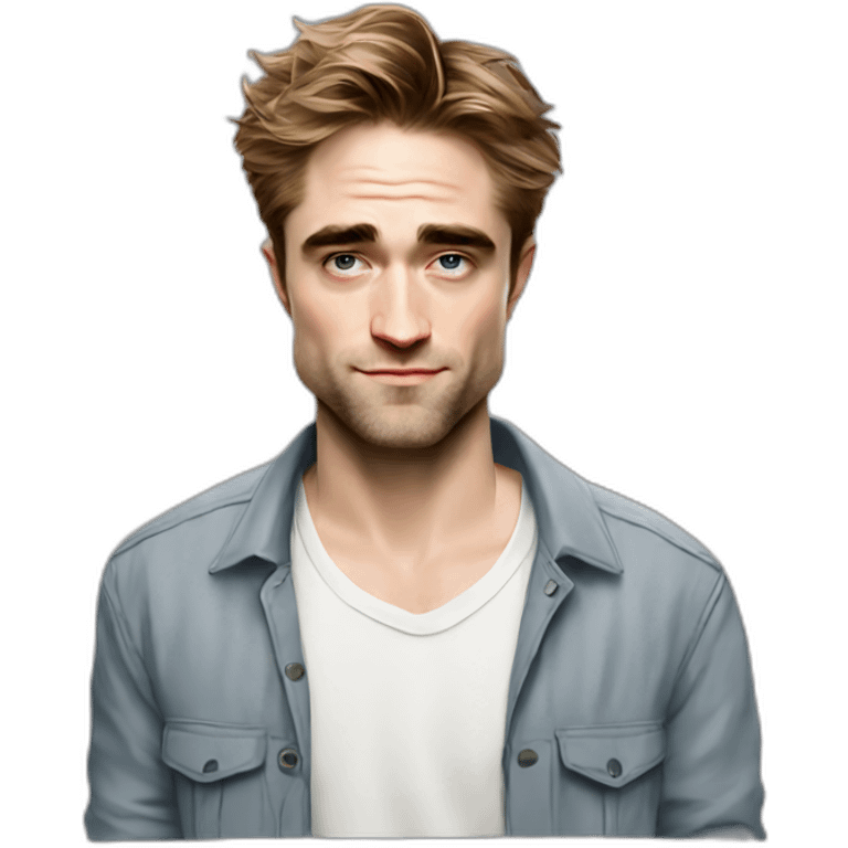 robert-pattinson cartoon wearing shirt emoji