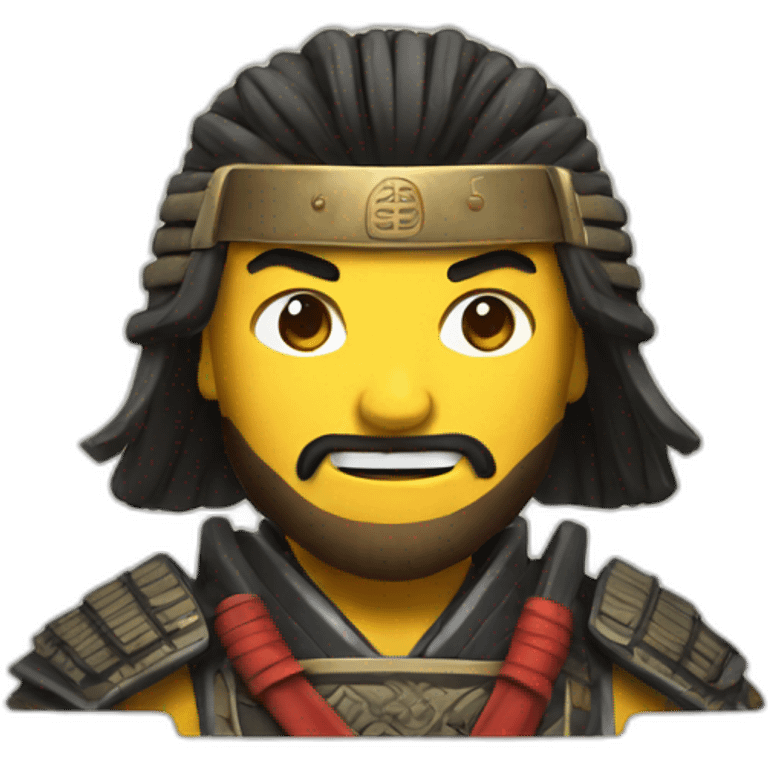 Epic Samurai with a flat smiling emoji emoji