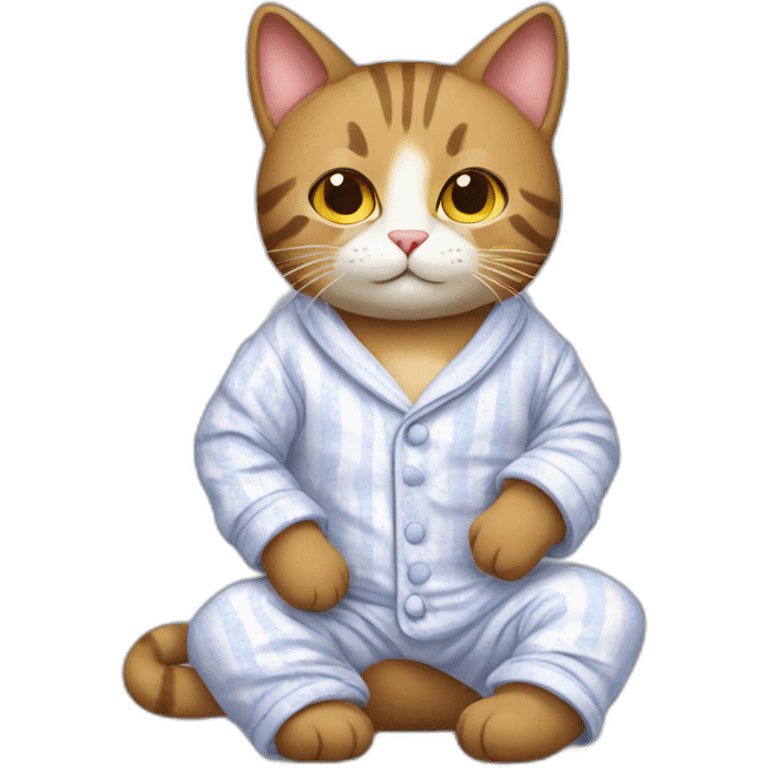 cat avec un pyjama emoji