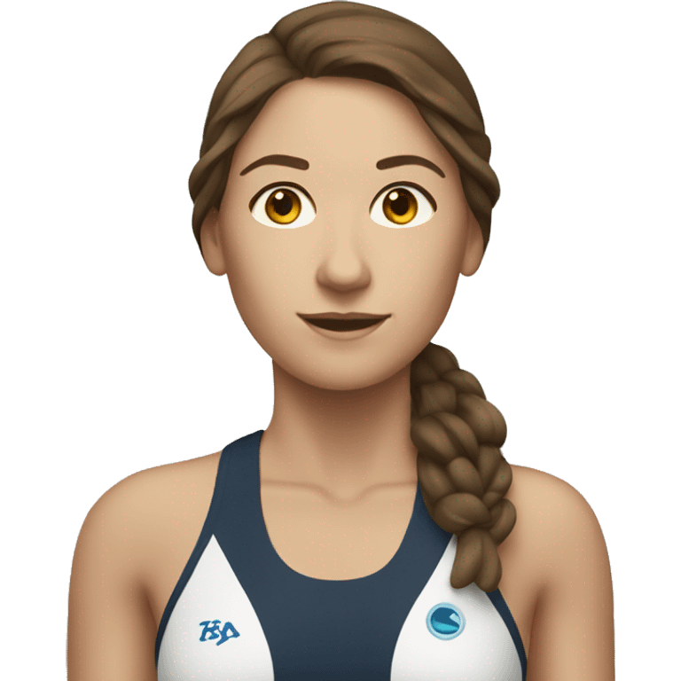 Swimming coach, woman with medium-length brown hair emoji