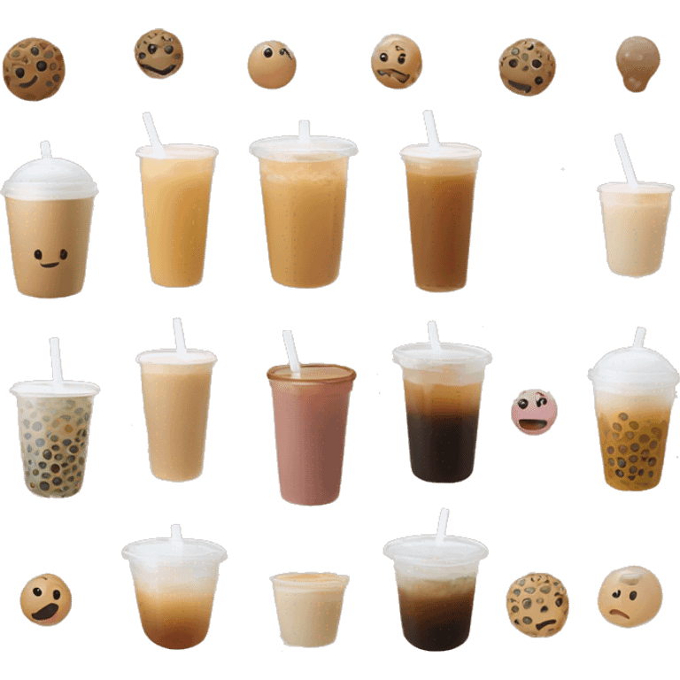 Bubble, Tea, more brown in color emoji