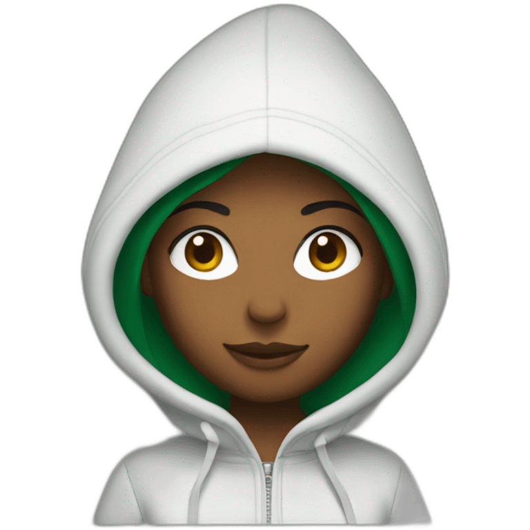 Black ladie using lacoste hoodie emoji