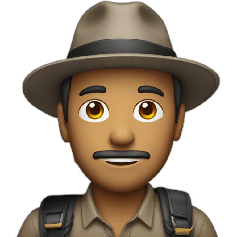 man with a hat holding camera emoji