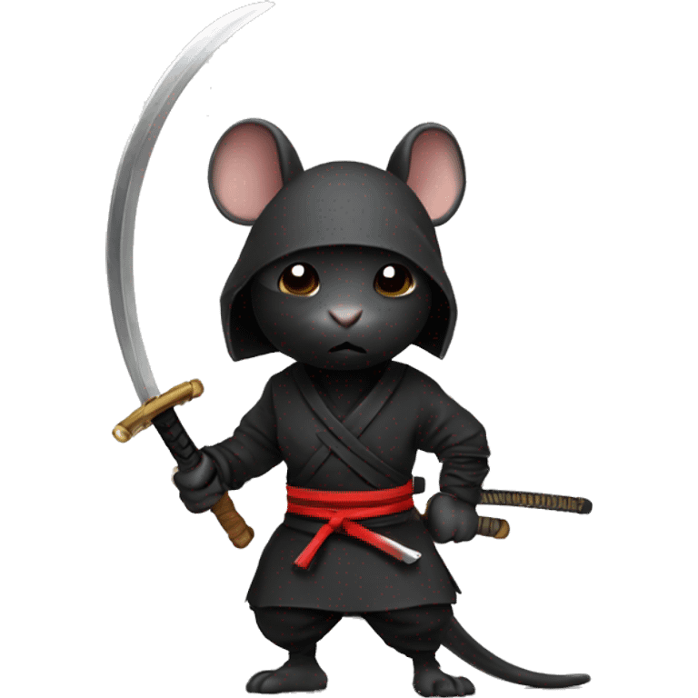 ninja black skin adult rat with katana emoji