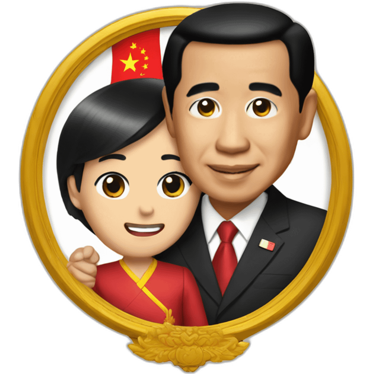 President Jokowi holding xie jinping emoji