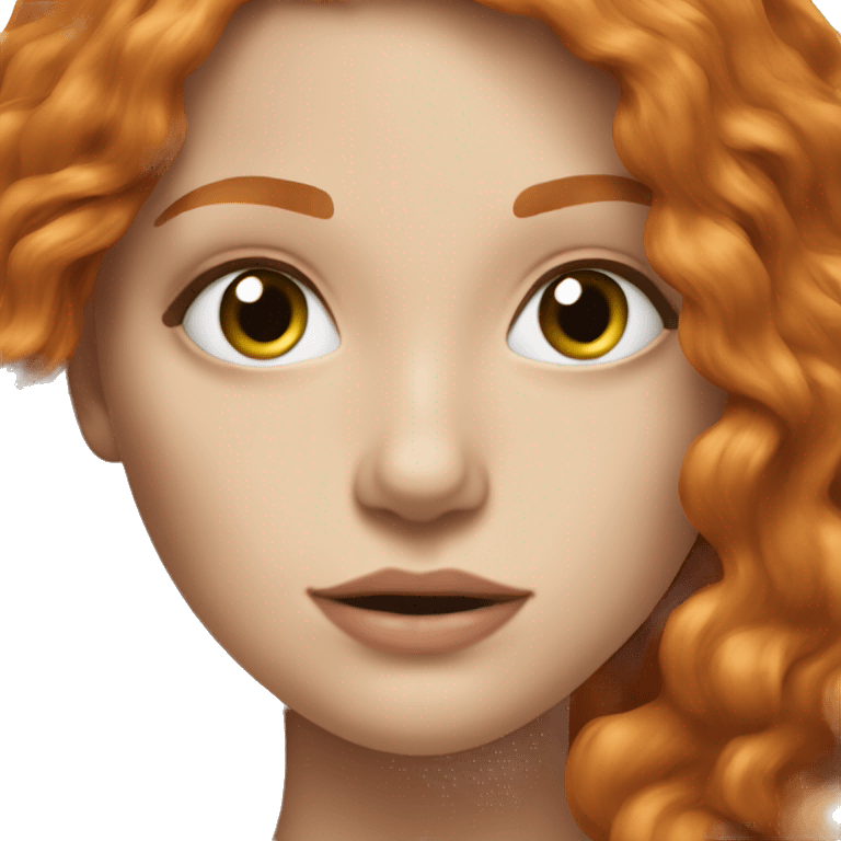 beautiful top model ginger girl long hair emoji