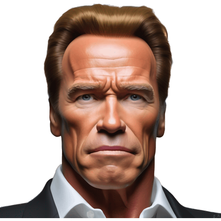 US president Arnold Schwarzenegger in Warcraft style, oil paint, mysterious eyes, intricate lips, masterpiece pose, odd perspective, beautiful, desirable, logical, midsommar, ikea emoji