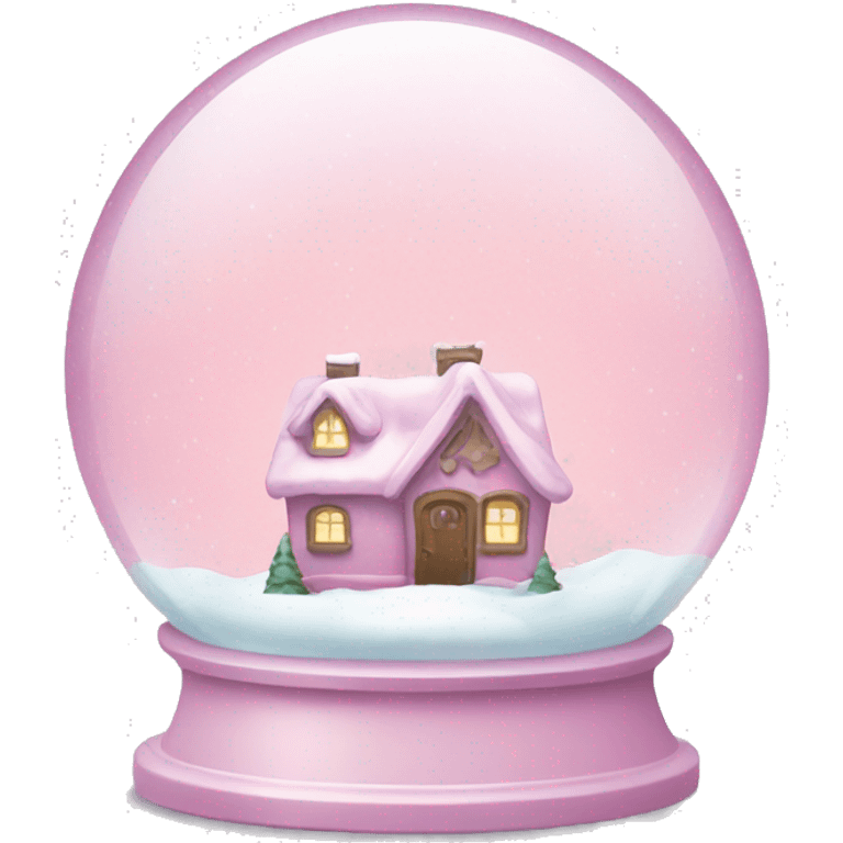 Pastel pink snow globe emoji