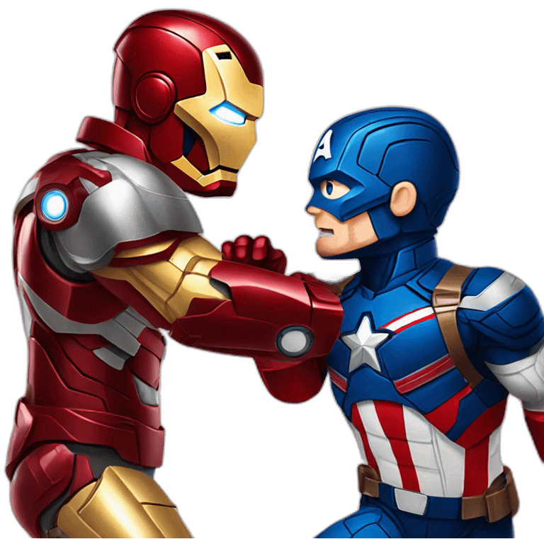 iron man and captain America fighting emoji