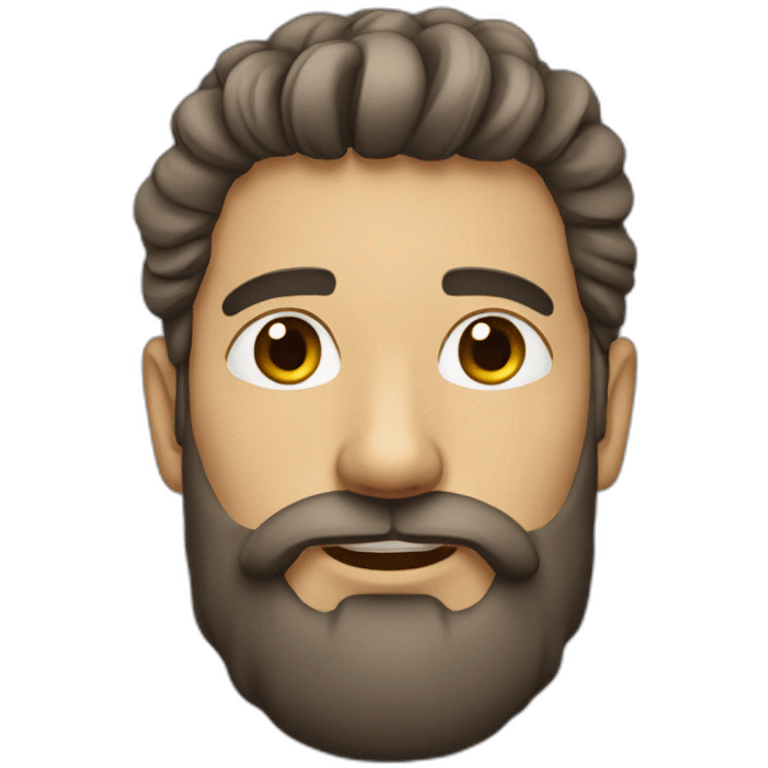 homme avec barbe et chignon emoji