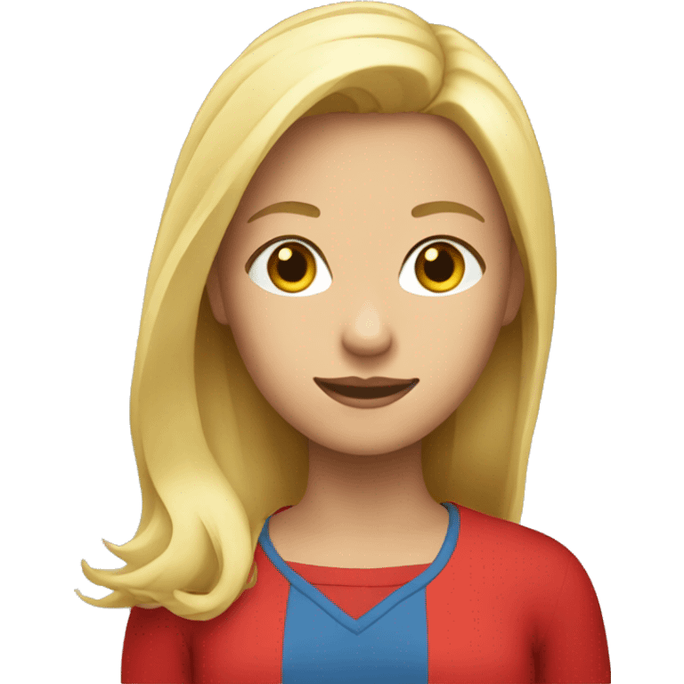 blonde girl with red shirt emoji