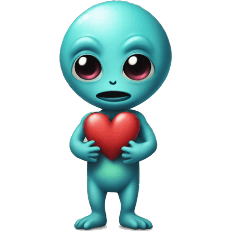 Alien with had shaped like a heart  emoji