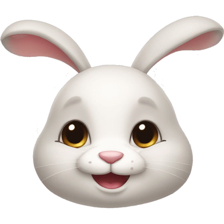 Cute rabbit with smile emoji