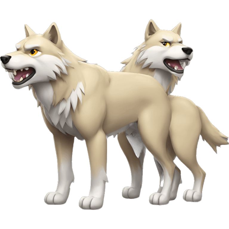 muscular wolf family emoji