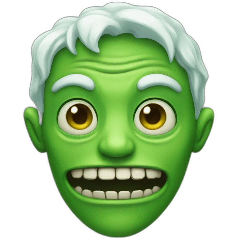 Friendly green ghoul emoji